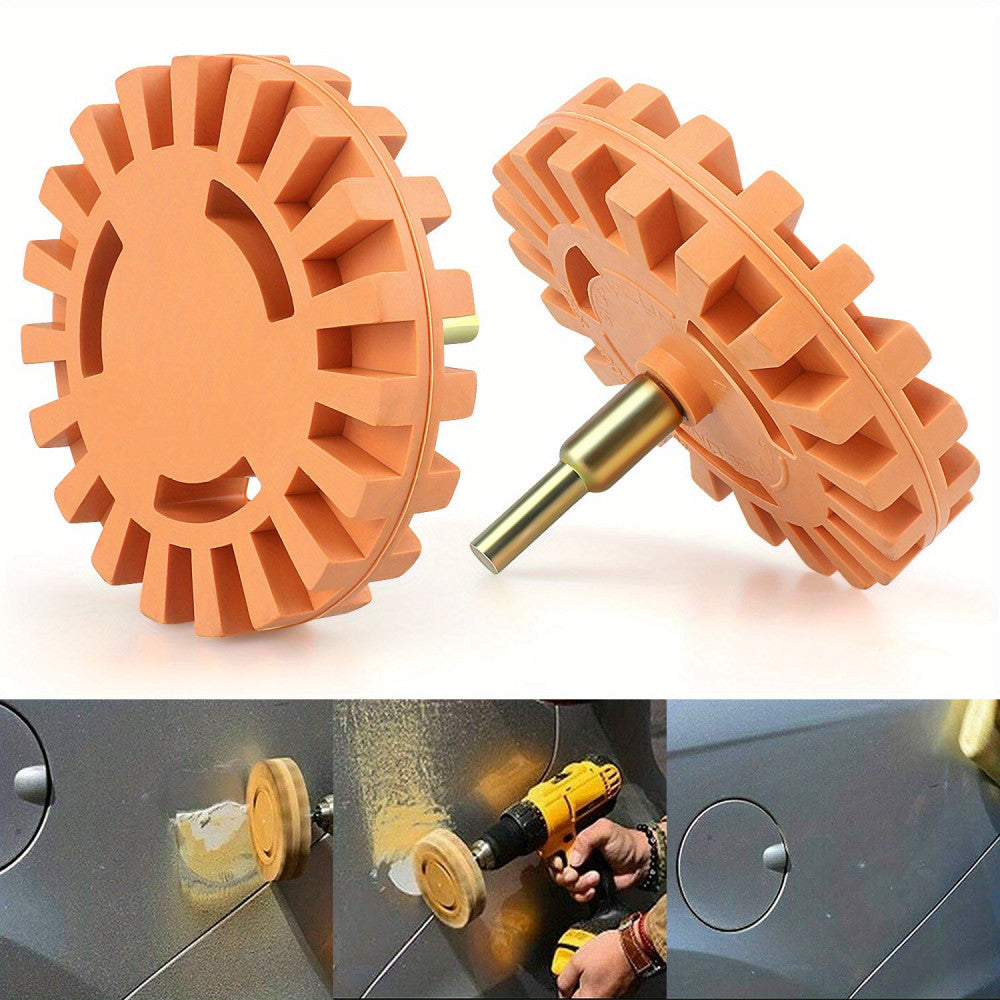 Heavy Duty 4-inch Slotted Rubber Tire with Orange Removal of Car Stickers