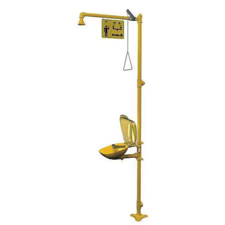 Bradley S19314pdc Shower With Eyewash, Floor Mount, Galvanized Steel Pipe, 94