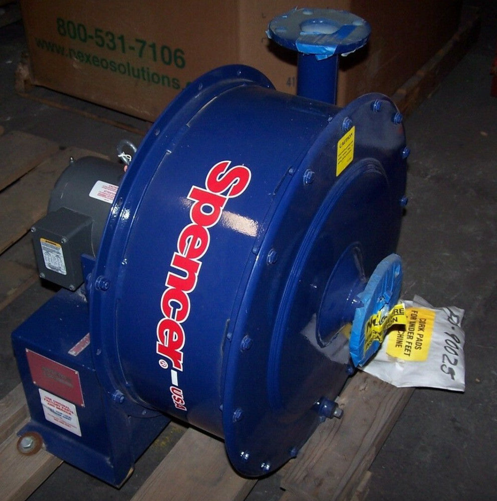 NEW SPENCER 2-1/2" CENTRIFUGAL BLOWER  MODEL G-1001-MAD-MAD  1 HP 3450 RPM 