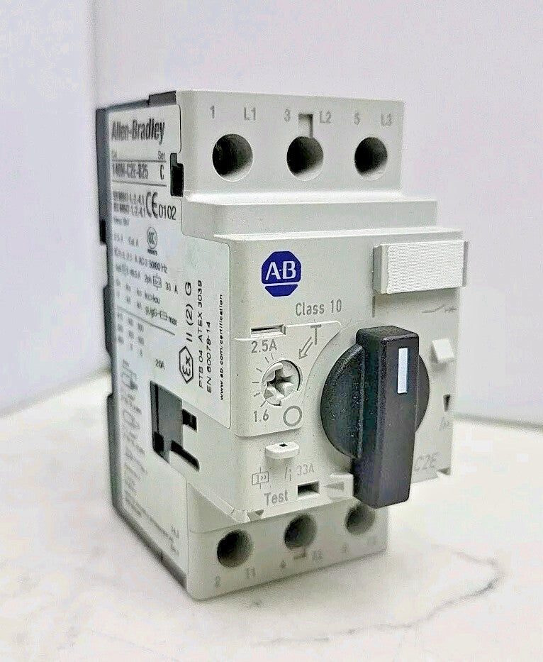 Allen Bradley 140-C2E-B25 Motor Protector Circuit Breaker 1.6-2.5 Amp Series C
