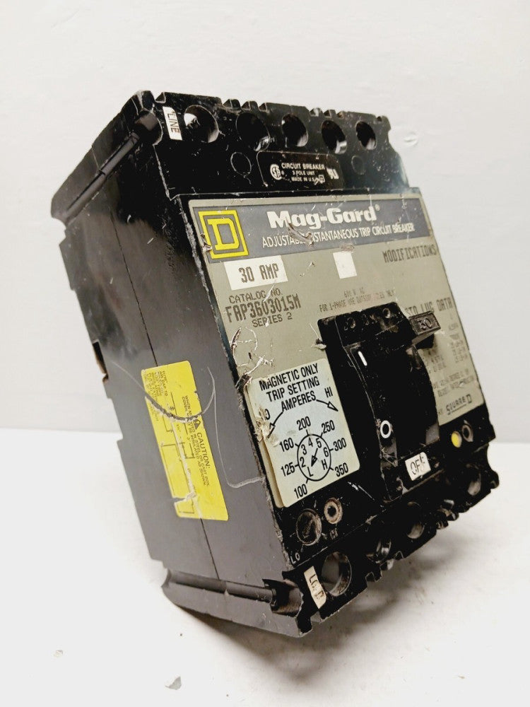 SQUARE D 30 AMP MAG-GARD CIRCUIT BREAKER 3 POLE 600 VAC FAP36015M