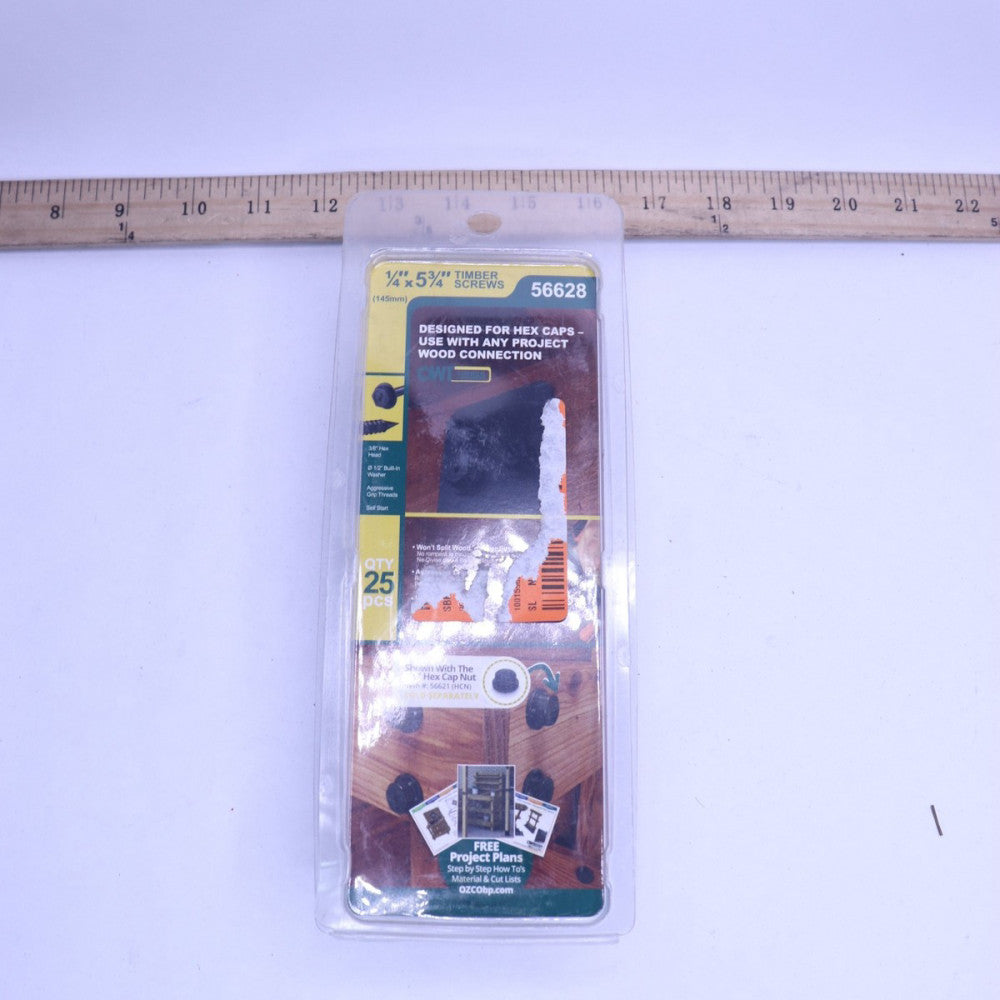 (25-Pk) Ozco OWT Timber Screws 1/4" x 5-3/4" 56628 