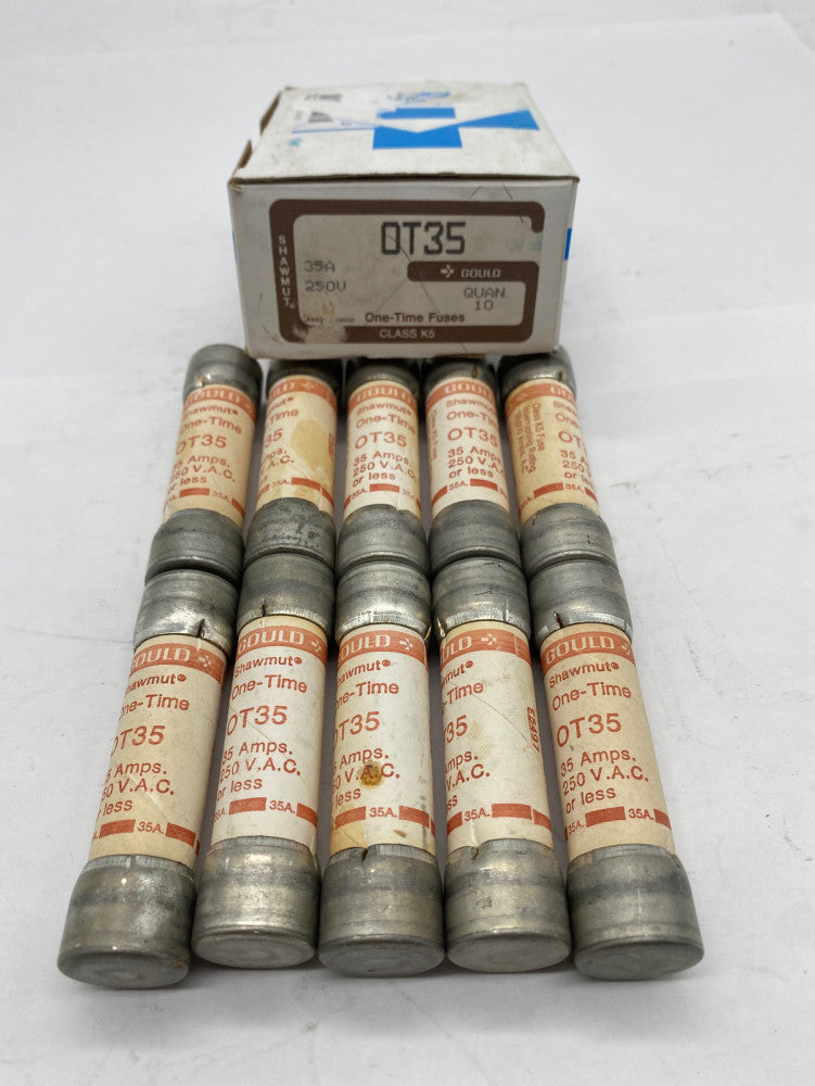 Gould Shawmut OT35 One-Time Fuses, 250VAC 35Amp, Class K5 Lot of 10