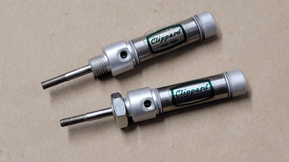 Lot of 2 Clippard SRR-08-1/2 Pneumatic Cylinders Single Acting 1/2" Stroke