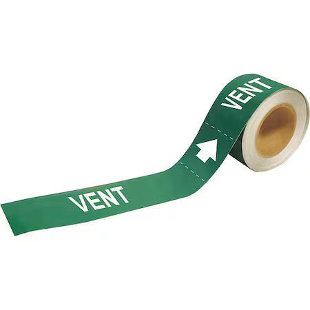 Brady 20477 Pipe Marker,Vent,1 In.H, 20477