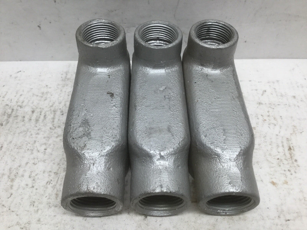 Crouse Hinds 1” LB-100M Form 5 90 Degree Conduit Body (Lot of 3)