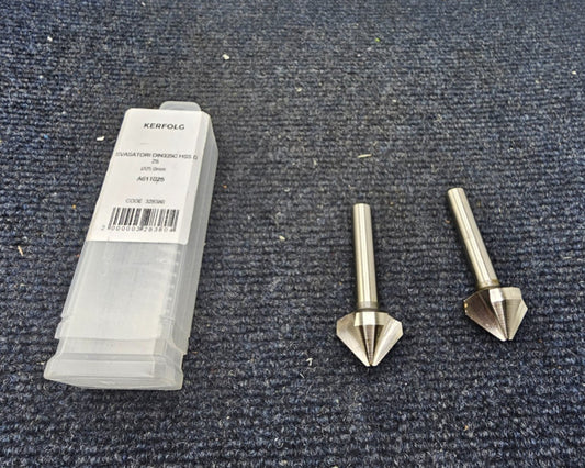 (QTY 2) Kerfolg A6110: 25mm 90° Countersink DIN335C HSS A611025