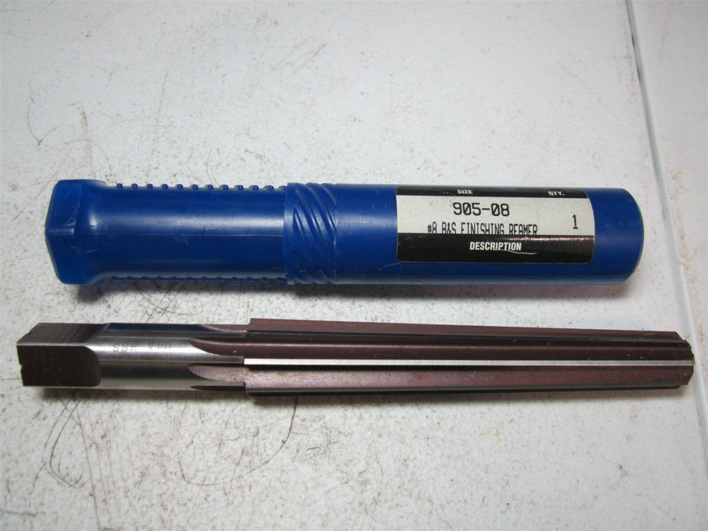 905-08 #8 B & S 8 Flute Straight Flute High Speed Steel Finishing Reamer