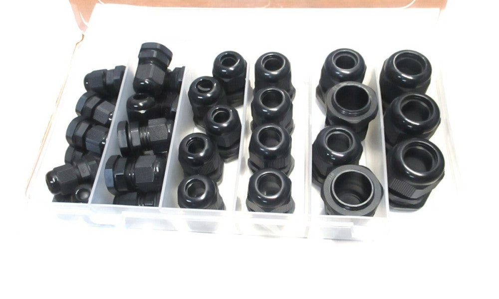 LOKMAN 34 Piece Plastic Waterproof Adjustable 3mm-16mm Cable Connectors w/ Case