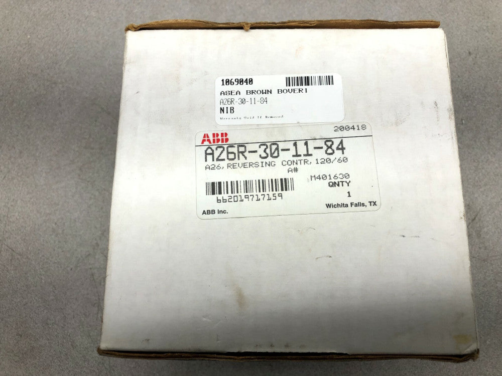 NEW IN BOX ABB A26 120 VAC REVERSING CONTACTORS A26R-30-11-84