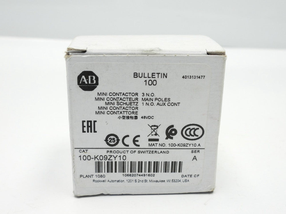 Allen Bradley 100-K09ZY10 Mini Contactor 3 N.0. Bulletin 100