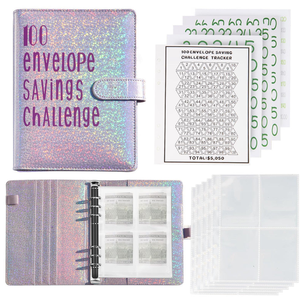 100 Envelopes Money Saving Challenge Binder, Save 5050 Dollars 100 Day Envelo...