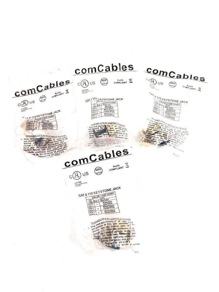 4pcs Lot CAT3 Keystone RJ11 110 Punch Down Keystone Snap-In Jack - Ivory