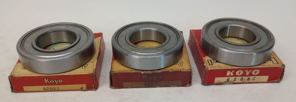 Koyo 6208Z Ball Bearing Deep Groove 40 X 80 X 18mm Single Shielded (Pack of 3)