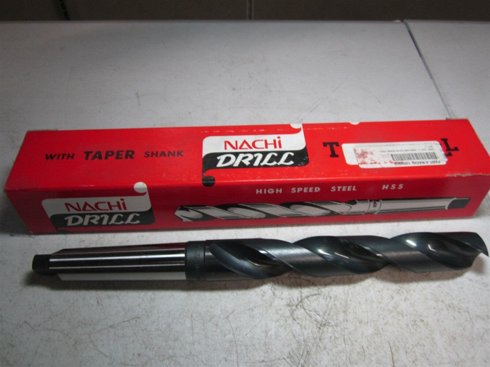 Nachi (1269956) 1-23/64" Size, 4MT 118 Degree High Speed Steel Taper Shank Drill