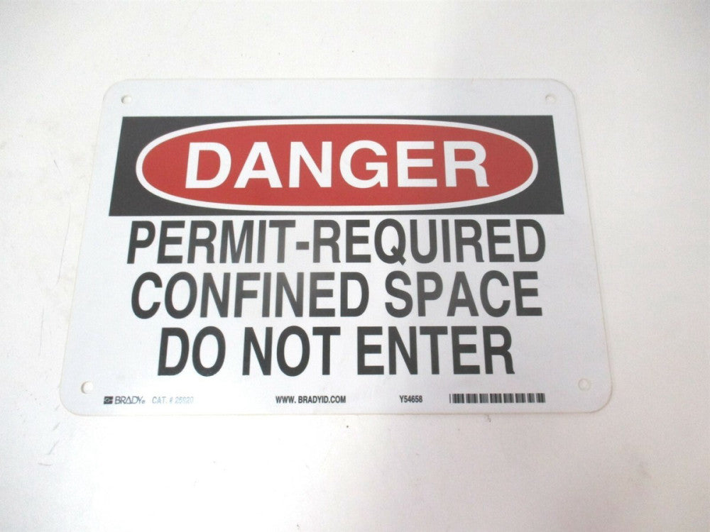Brady (25920) 7" x 10" Permit-Required Confined Space Do Not Enter Plastic Sign 