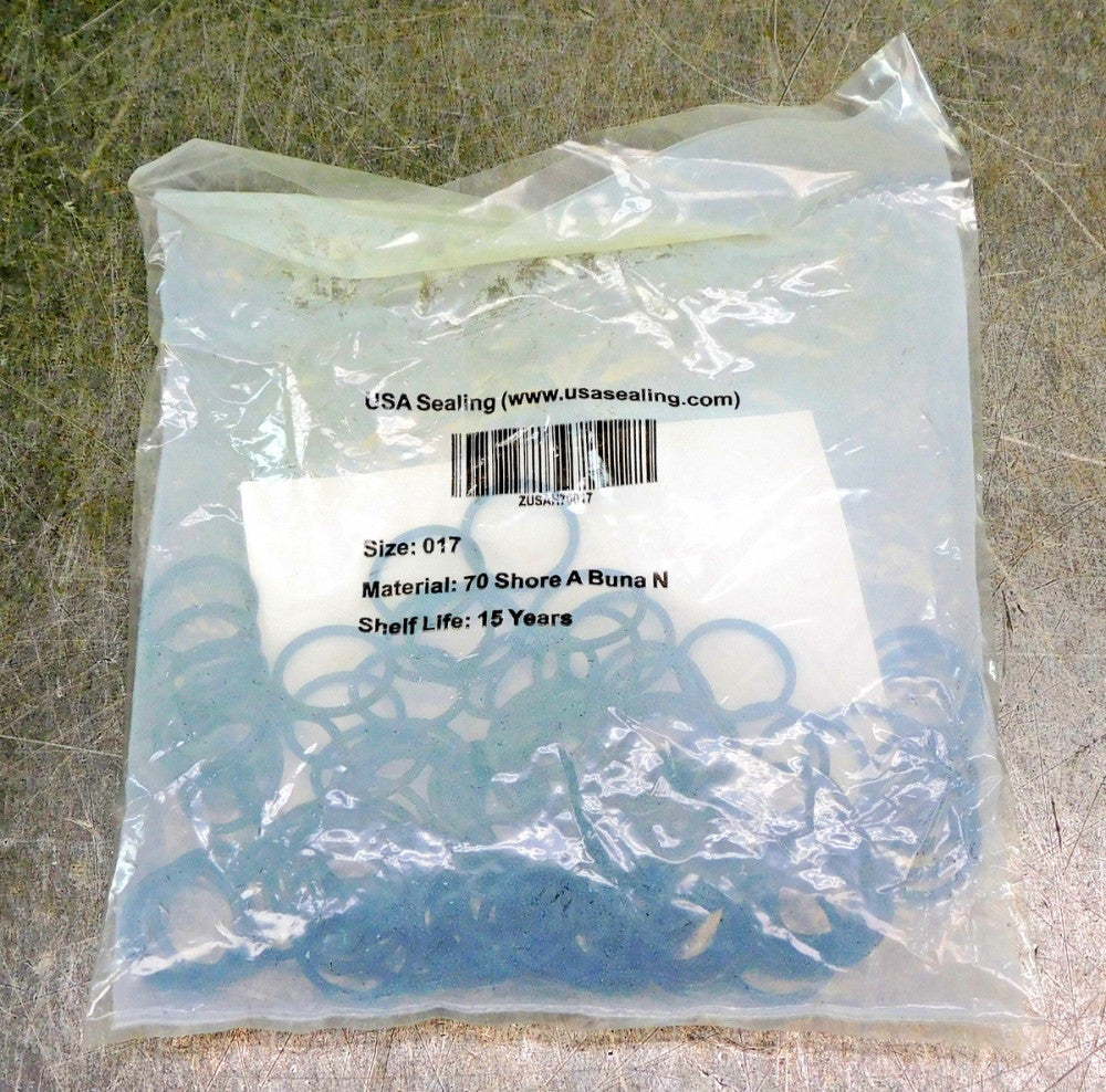 USA Sealing Buna-N 017 Rubber O-Ring 70A Durometer Lot of One-Hundred (100)