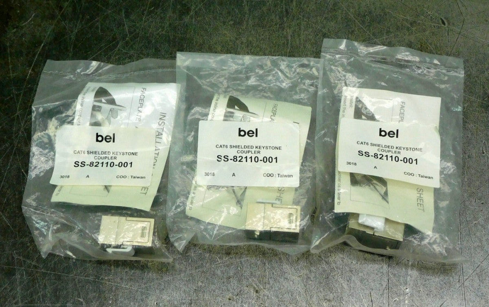 Bel SS-82110-001 Shielded Keystone Coupler CAT6 Lot of Three (3)