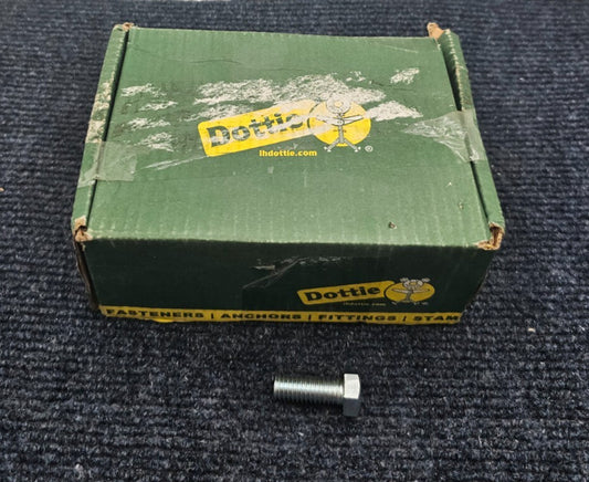 ( QTY 100 ) Dottie MB381: 3/8" X 1" Hex Head Tap Bolts Zinc Plated 9/16"Hex Size