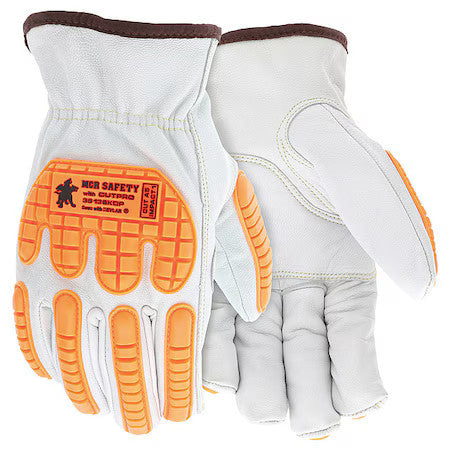 Mcr Safety 36136Kdpl Leather Gloves, Goatskin, Shirred Slip-On, White /
