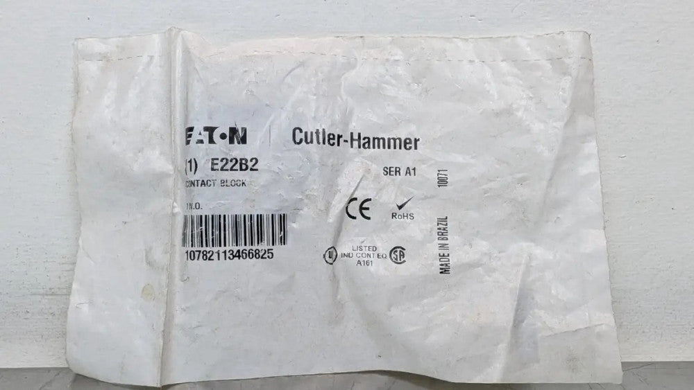 Eaton E22B2 Pushbutton Contact Block Cutler-Hammer Ser A1 1NO 22.5mm