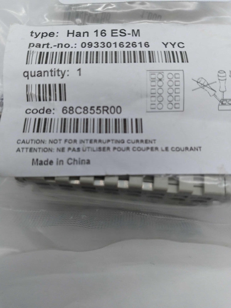 NEW  HAN 16 ES-M Rectangular Plug Insert 09330162616 YYC 