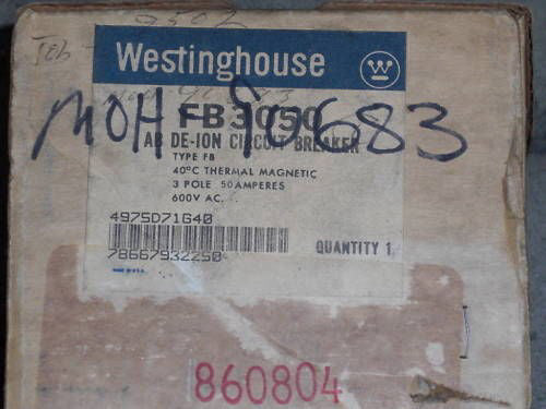 WESTINGHOUSE FB3050 CIRCUIT BREAKER 50A NSMP