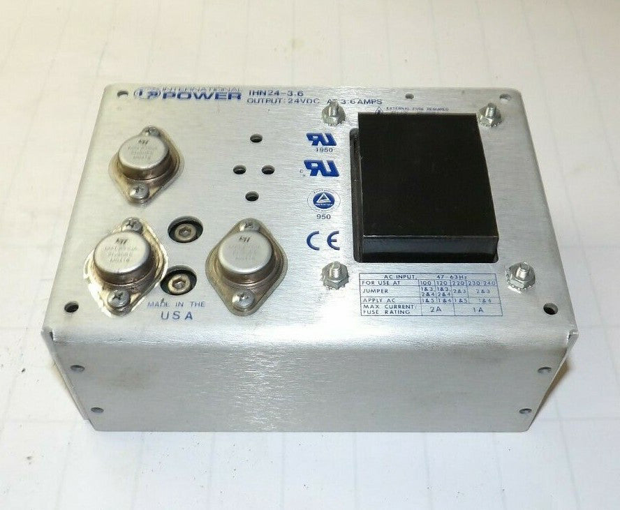 NEW INTERNATIONAL POWER 3.6 AMP 24 VDC OUTPUT POWER SUPPLY  IHN24-3.6