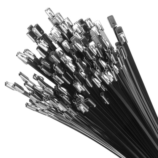 18 inch Black Metal Zip Ties Heavy Duty 100 Pack, 304 Stainless Steel Zip Tie...