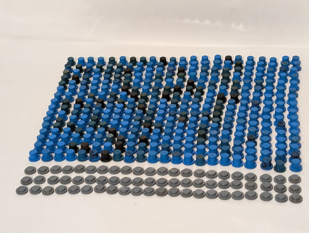 Lot of 634: Asstd Unmarked Blue, Black, Gray Laboratory Rubber Stopper Plug Caps