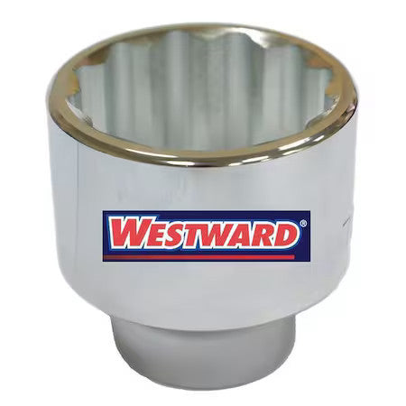 Westward 45J238 Westward 1 In Drive, 3" Sae Socket, 12 Points,  Steel, Chrome,