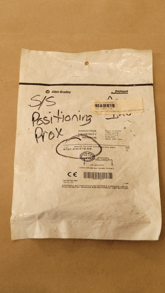 Allen Bradley 872C-D3CE12-D4 Inductive Proximity Sensor 10-30VDC NC