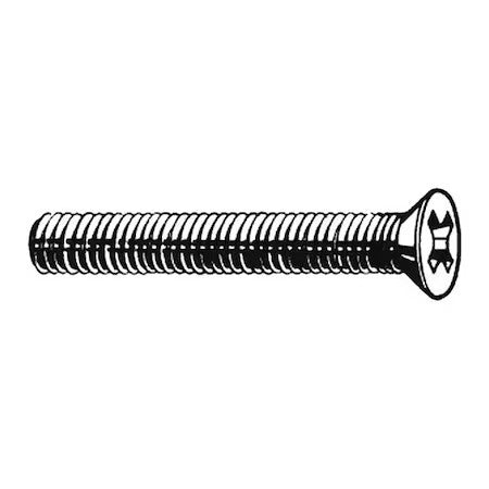 Zoro Select U51300.016.0025 #8-32 X 1/4 In Phillips Flat Machine Screw, Plain