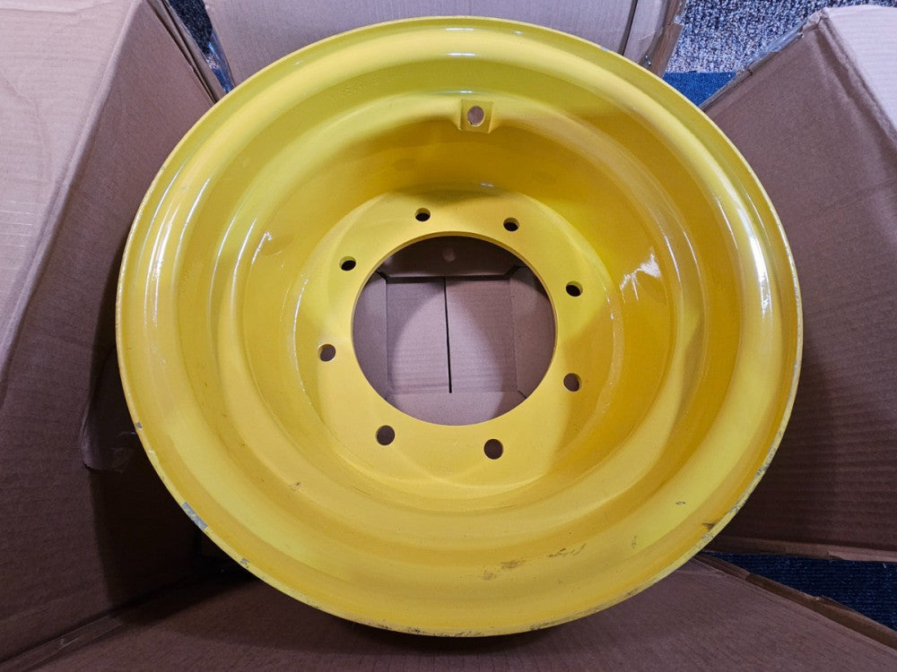 (QTY 1) John Deere OEM AL82495 Tractor Wheel Rim 8x16, Yellow, 8 Bolt Holes