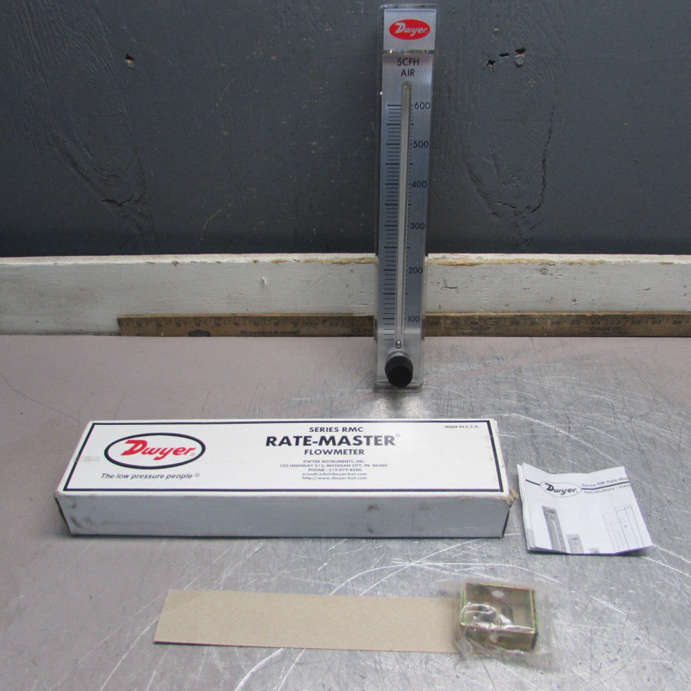 NEW! Dwyer RMC-105-SSV ,RMC Rate-Master Polycarbonate Flowmeter,50-600 SCFH NIB!