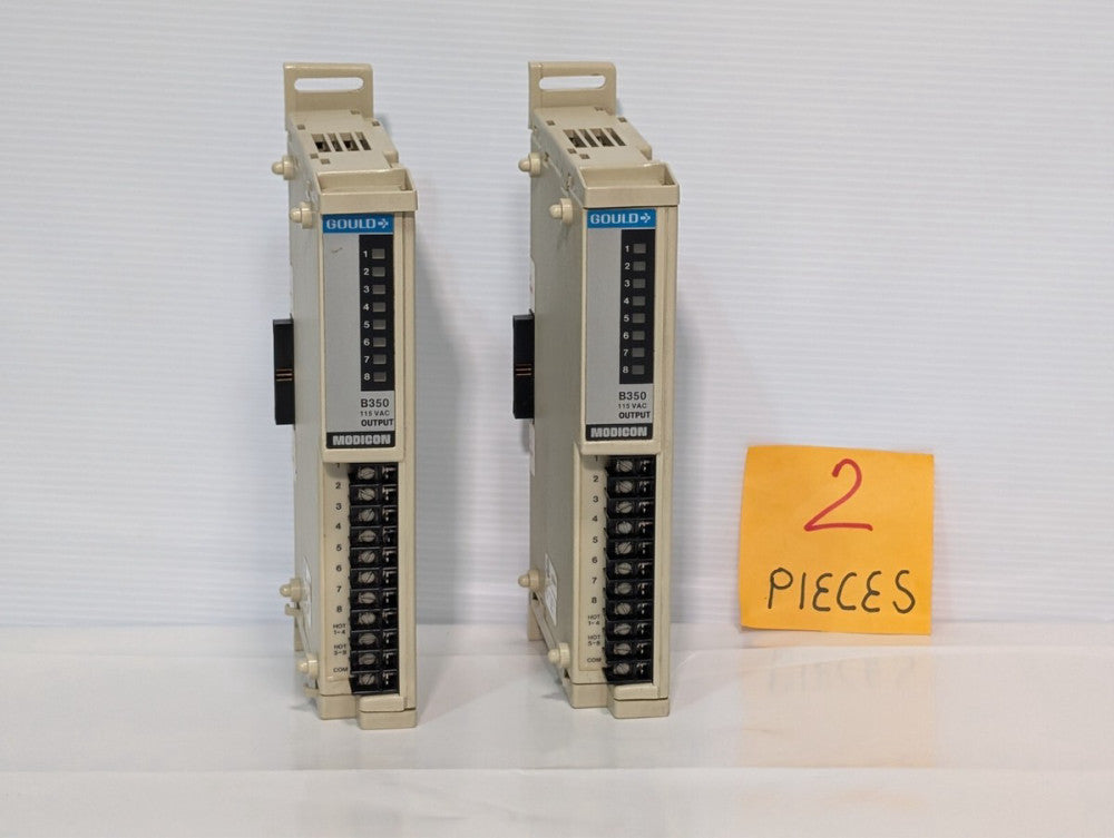 (2) Gould Modicon B350 Output Module 115VAC PLC | UL 532F | SA LR32678