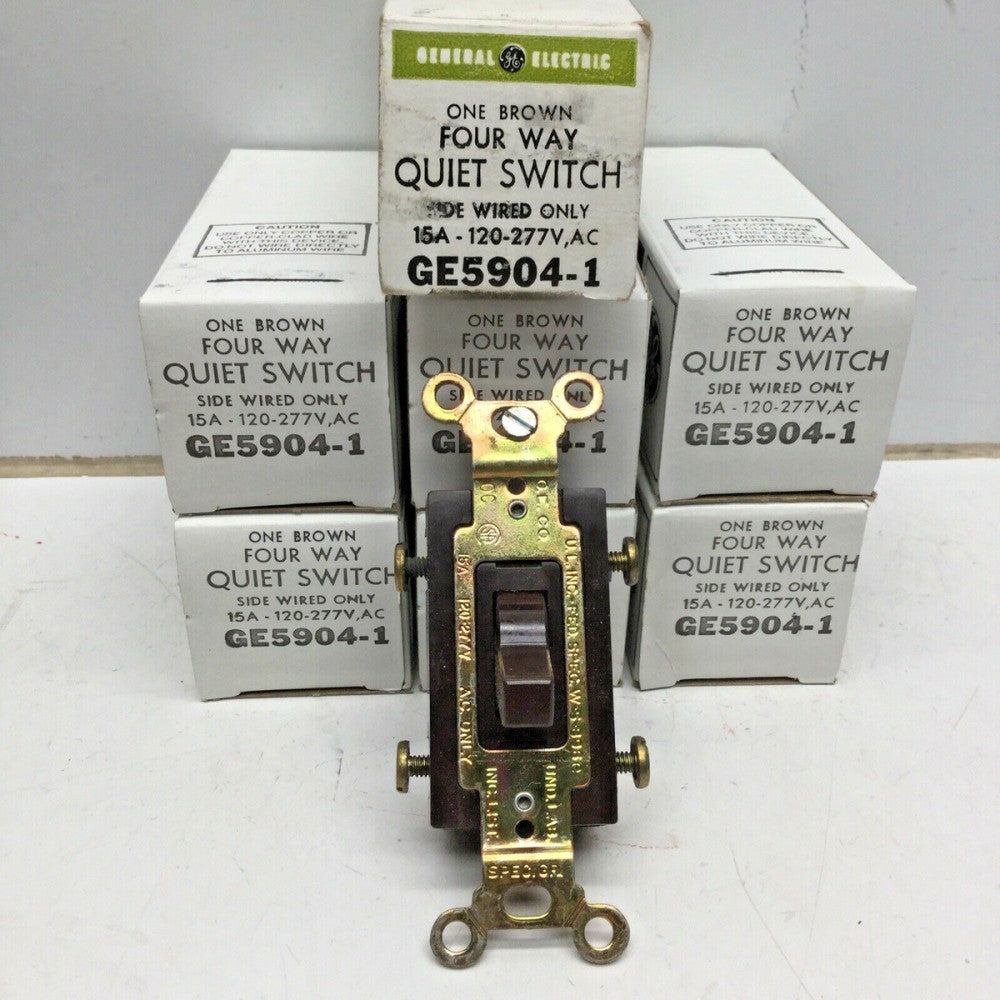 GE 5904-1 FOUR-WAY Quiet Switch Side Wired 15A 120-277VAC Brown (LOT of 7)