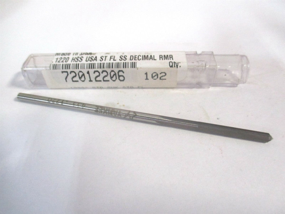 (433-0.1220) 0.122" x 7/8" x 3-1/2" OAL Straight Flute HSS 4Fl Chucking Reamer