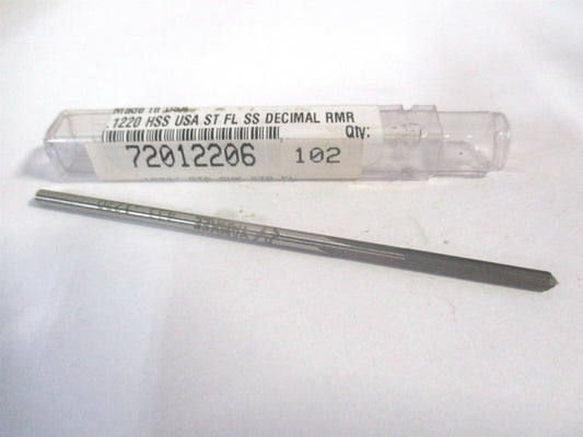 (433-0.1220) 0.122" x 7/8" x 3-1/2" OAL Straight Flute HSS 4Fl Chucking Reamer