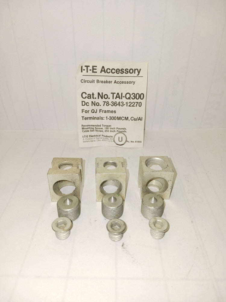 LOT OF 6 SIEMENS I-T-E ACCESSORY TERMINAL LUG TAI-Q300