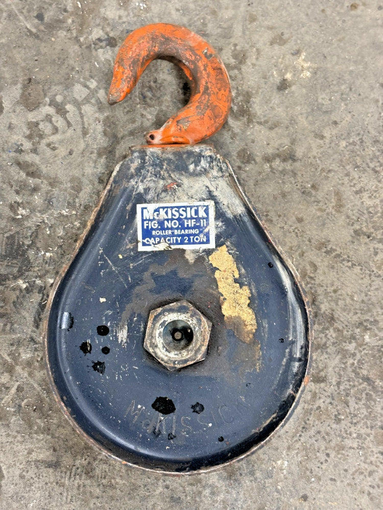 MCKISSICK FIG. NO. HF-11 CAP CITY 2-TON SNATCH BLOCK PULLEY ROLLER BEARING