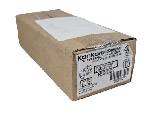 (10) Koncore CKR-150KON 1-1/2" EMT Compression Couplers 3R Raintight Sacramento