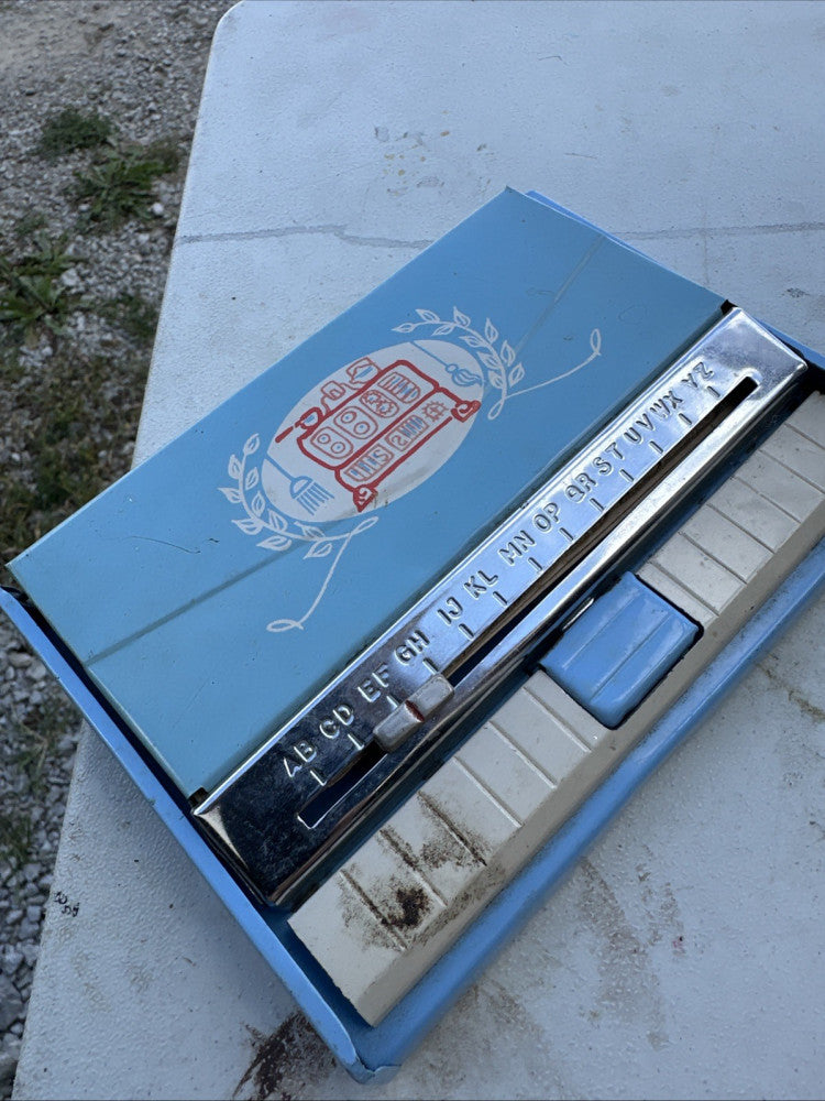 Metal flip-file address book, retro, made in Japan
