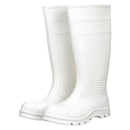 Zoro Select 45Dz20 Men's Talon Trax Rubber Boot, Plain Toe, 15" Height, White,