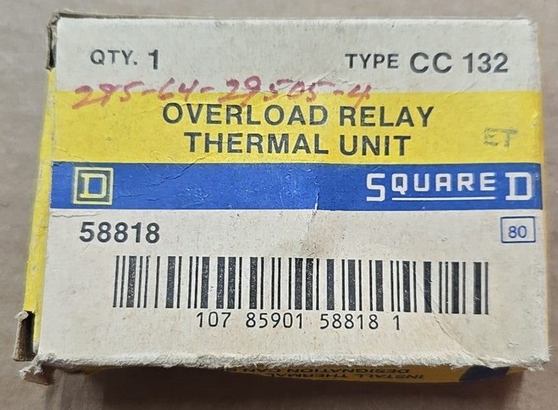 One Single Square D CC132 Thermal Overload Relay Heater Element