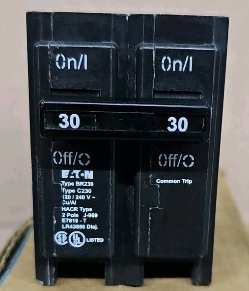 Eaton BR230 Circuit Breaker 30 Amp 2 Pole 240 Vac NEW