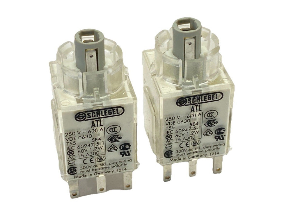 Schlegel ATL VDE 0630 Momentary Push Button Switch T55 250V LOT OF 2