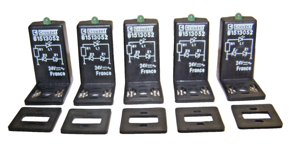 5) Crouzet Pneumatic Valve Controller With LED Indicator 24V  81513052  LOT OF 5