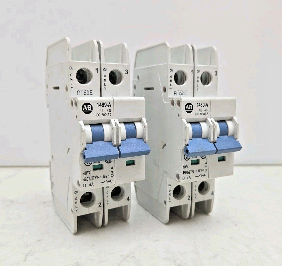 2 Pack Allen Bradley 1489-A2D040 4A Amp Circuit Breaker 2 Pole 1489A2D040 1489-A