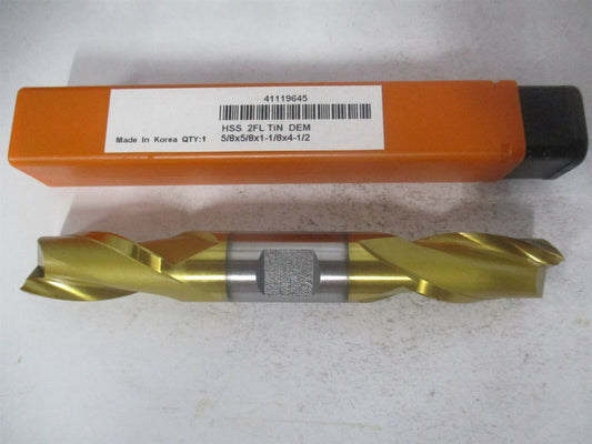 (E8050040) 5/8 x 1-1/8" x 5/8" x 4-1/2" OAL 2Fl High Speed Steel Square End Mill